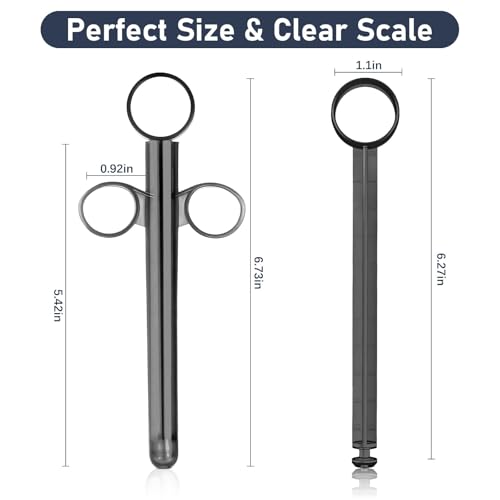 Image of 2 Pack Lube Applicator - Lube Shooter with Smooth Rounded Cap,Lube Applicator Reusable,Suitable for Men and Women(Gery)