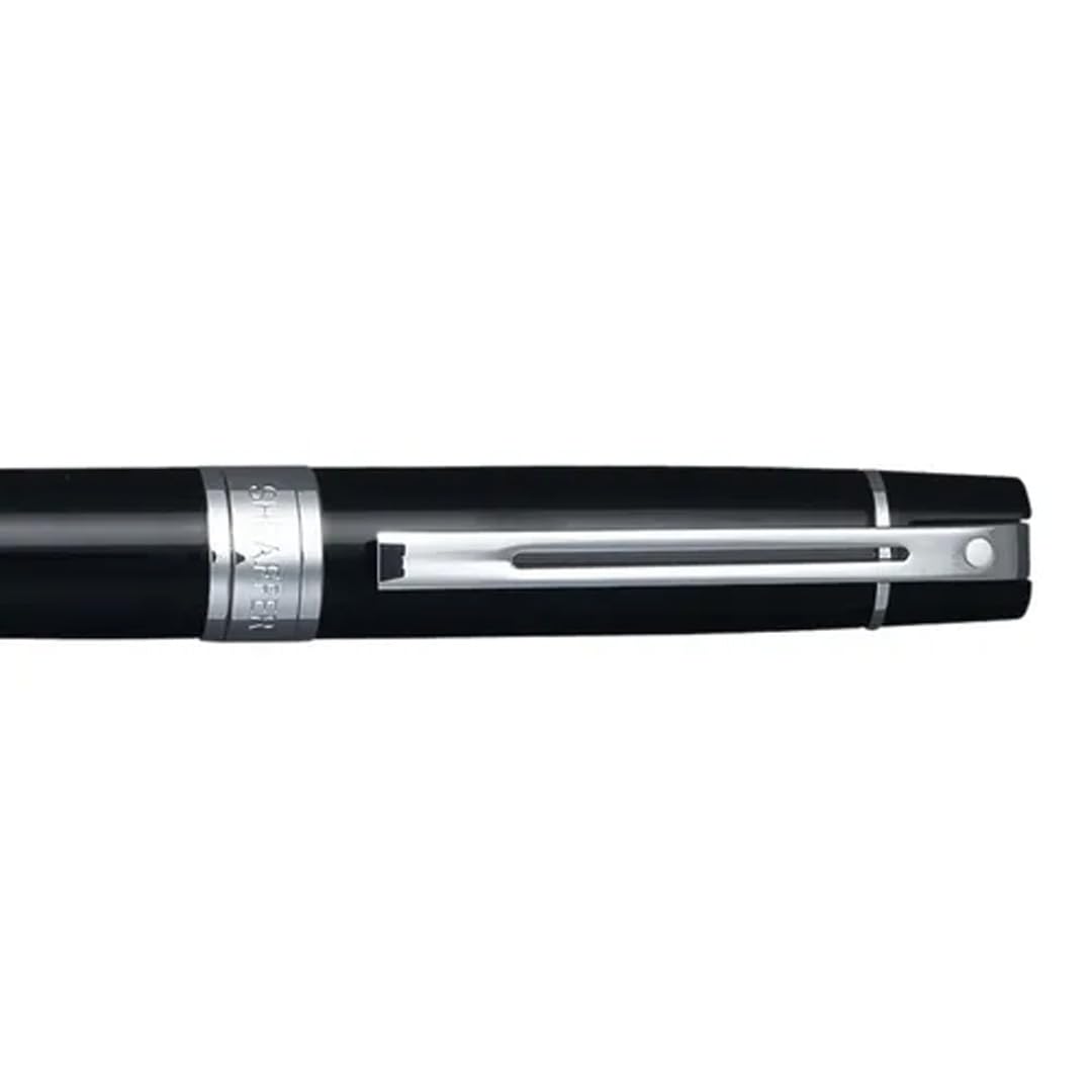 Sheaffer Set de regalo | Bolígrafo negro brillante 300 9312 con borde cromado y bolsa para bolígrafo | Juego de regalo premium
