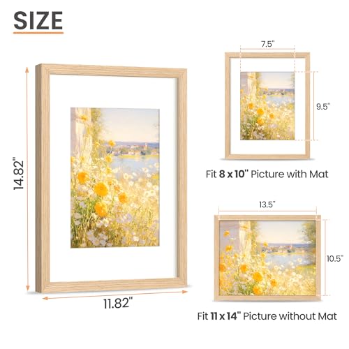 Image of upsimples 11x14 Picture Frame Solid Wooden, Nursery Decor, 1Pack Natural