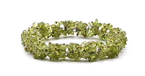 Amazing Gemstone Peridot Bracelet Gifts For Men & Women - Protection Healing Crystal Bracelet - 8mm Gemstone Beaded Adjustable Bracelet Pulseras Para Hombres Mujer Stocking Stuffers