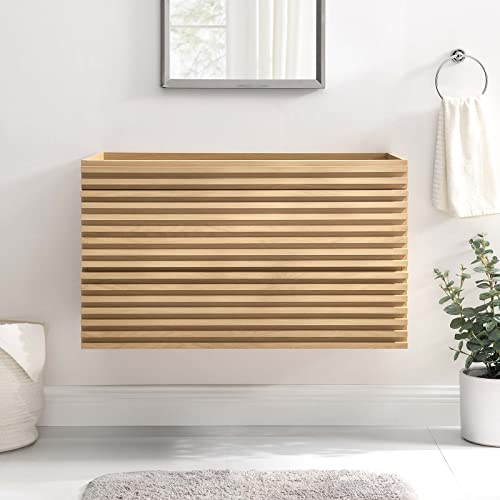 Modway Render 36´´ Wall-Mount Bathroom Vanity Cabinet in Oak-Sink Basin Not Included, 36 Inch