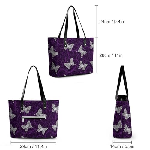 Bolso Tote de cuero ligero unisex elegante miniatura 4