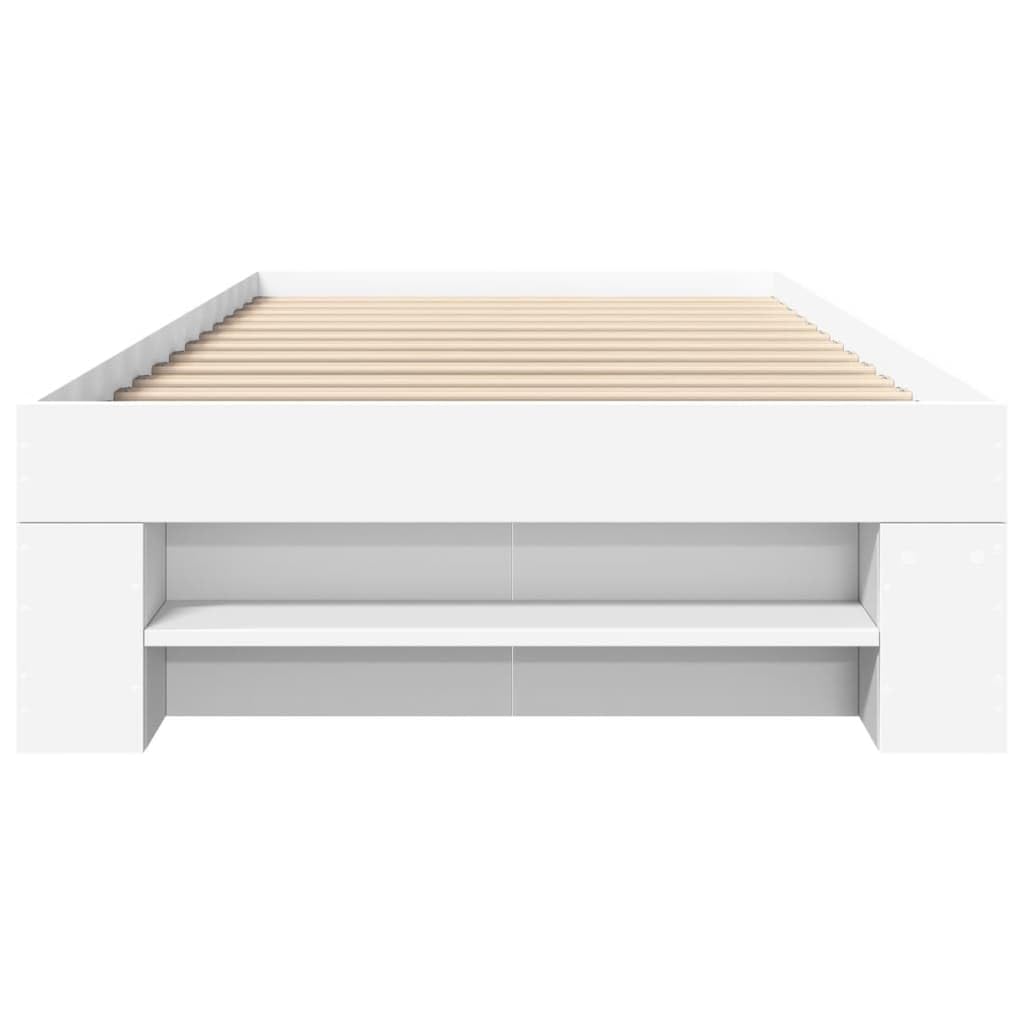 Struttura Letto, Struttura in Derivati ​​del Legno, Letto Contenitore in Legno con Cassetti e Scomparti Aperti per Materasso Singolo o Matrimoniale (90 x 200 cm)