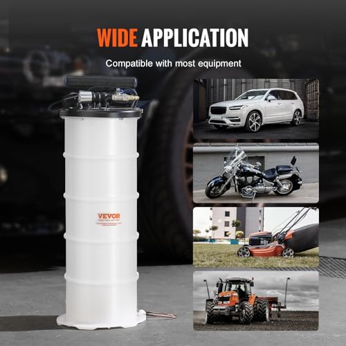 Image of VEVOR 6.5L Pneumatic /Manual Oil Extractor Pump, Fluid Extractor Pump | Fluid Change Tool for Automotive Fluids Vacuum Evacuation, Oil Change, with Dipstick and Suction Hose, All-in-One Kit, White
