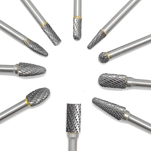 Oa-Bres LHCBS 10Pcs Carbide Burrs Set 1/4 Inch Shank, Double Cut Die Grinder Bits thumb #2