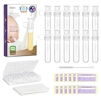 Nuliie Kolostrum-Sammelset 7ml/12pcs, BPA-frei, wiederverwendbar, auslaufsicher Muttermilch Sammler mit Baumwolltuch Tuch, Aufbewahrungsbehälter, Reinigungsbürste - Ready-to-Use für Neugeborene