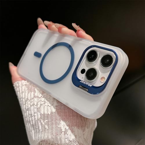 Coque iPhone 15 Pro luxe translucide mate bleu protection antichoc élégante