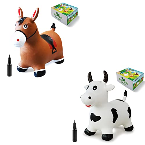 Image of HotMax Cow Bouncy Horse and Pony Bouncy Horse, Inflatable Bouncing Animals Hopper