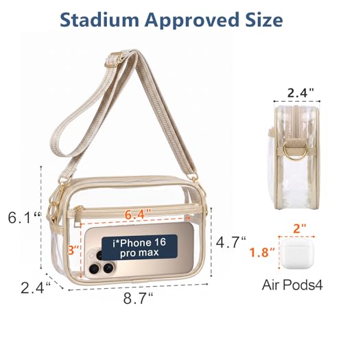 Image of PACKISM Clear Bag for Stadium Events - Small Clear Purses for Women Stadium Crossbody for Game Day, Festival, Concerts