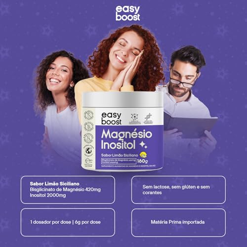 Magnésio Inositol Easy Boost Quelato Limão Siciliano 180g