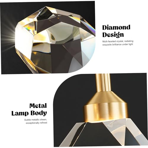 Lámpara colgante de cristal LED ajustable de 59 pulgadas para iluminación de isla de cocina transparente 3