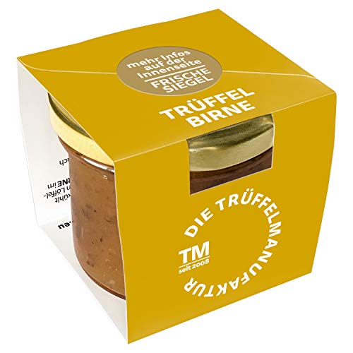 Die Trüffelmanufaktur - Feinkost Trüffel Birnen Chutney mit 10 % echtem schwarzem Trüffel, Brotaufstrich vegan und vegetarisch, süß fruchtiger Relish Aufstrich im 110 g Glas Cover