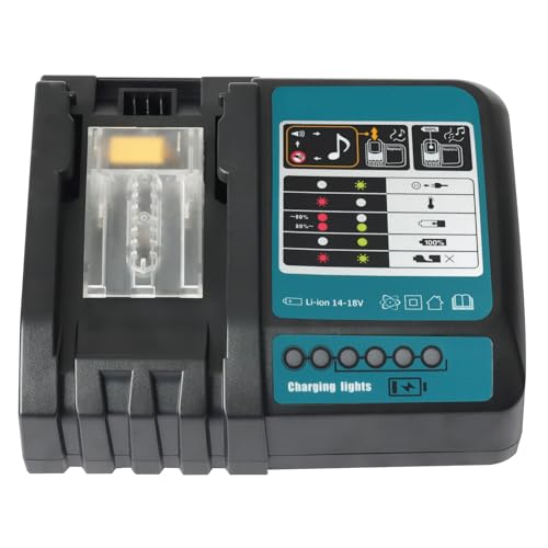 QUPERR Replacement for Makita Charger DC-18RC, 14.4V–18V Li-ion 3A Fast Charging With LED light display, Fits BL1830 BL1840 BL1850 BL1860 BL1850B BL1860B LXT Battery