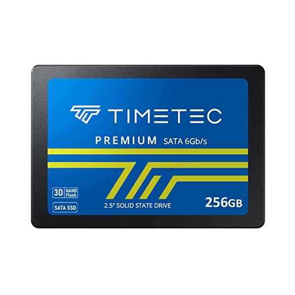 Timetec 256GB SSD 3D NAND SATA III 6Gb/s 2.5 Inch 7mm (0.28″) Read Speed Up to 550 MB/s SLC Cache Performance Boost Internal Solid State Drive for PC Computer Desktop and Laptop (256GB)