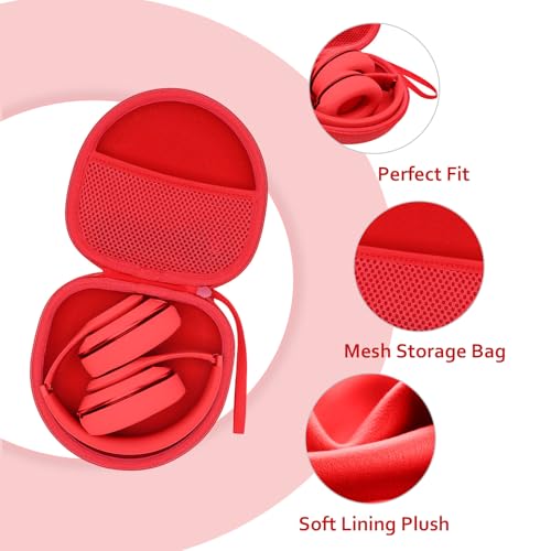 Image of Headphone Headset Case for Beats /JBL /JLab /TOZO /BERIBES /Picun /KVIDIO Noise Cancelling Over-Ear Foldable Headphone (Red)