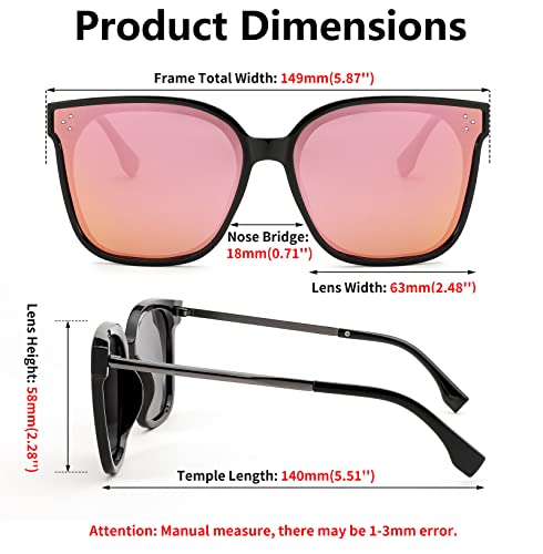 FEISEDY Sunglasses Womens, Oversized Retro Square Polarized Sunglasses, Trendy Shades UV400 B29014