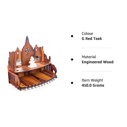 Templo Ayodhya Ram Mandir portátil de madera con base estable para rituales en casa 7