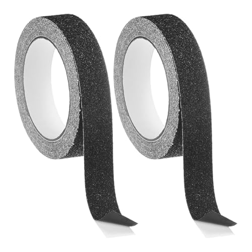 Image of M METERXITY 2-Pack Grip Tape, 1Inch x 16.4ft /25mm x 5m Anti Slip Traction Tape for Stair Steps /Indoor /Outdoor, Non Skid Adhesive Stair Tread Tape [Black]