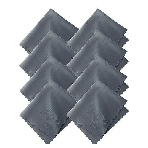Xcdhemde® 8 Piezas Gamuza Limpia Gafas de- 15x18 cm, Paño de Limpieza de Microfibra, Utilizado para Limpiar Lentes, Gafas, Pantallas, Teléfonos Móviles y Computadoras, Reutilizable (Gris)