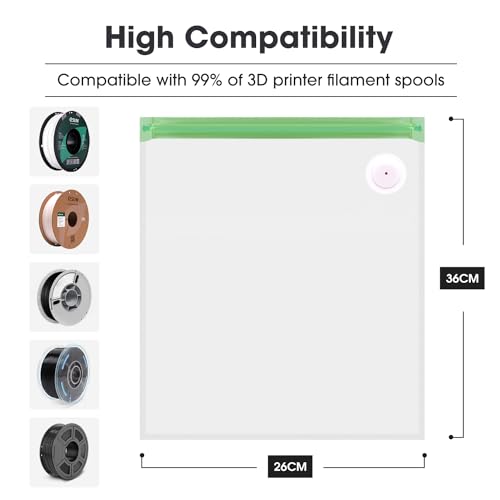 Image of eSUN 3D Printing Filament Vacuum Storage Bag, Spool Storage Sealing Bags Dust Proof Humidity Resistant for Keeping Filament Dry, 5 Vaccum Bags Only