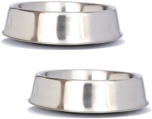Iconic Pet 4 Cup Anti Ant Stainless Steel Non Skid Pet Bowl for Dog Or Cat (2 Pack), 32 oz