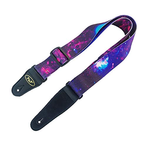Bestgle Sangle de guitare en polyester terylene Longueur réglable Purple Cloud Starry Sky Pattern pour guitares… - Les Beatles, Paul McCartney, John Lennon, RIngo Starr, George Harrison Bestgle Sangle de guitare en polyester terylene Longueur réglable Purple Cloud Starry Sky Pattern pour guitares… – Image 3