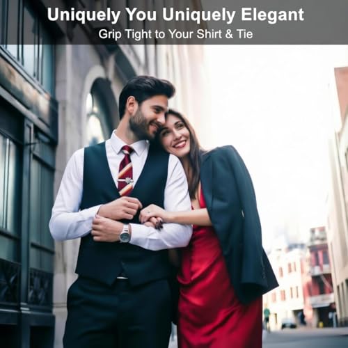 Image of Tie Clips for Men, Tie Clip, Tie Bar, Tie Bars for Men, Silver Tie Tack Pins Unique, Mens Lapel Pins for Suits Shirts, Neck Tie Clasps for Women Boys Dad Father, Jewelry Accessories Gifts for Holiday