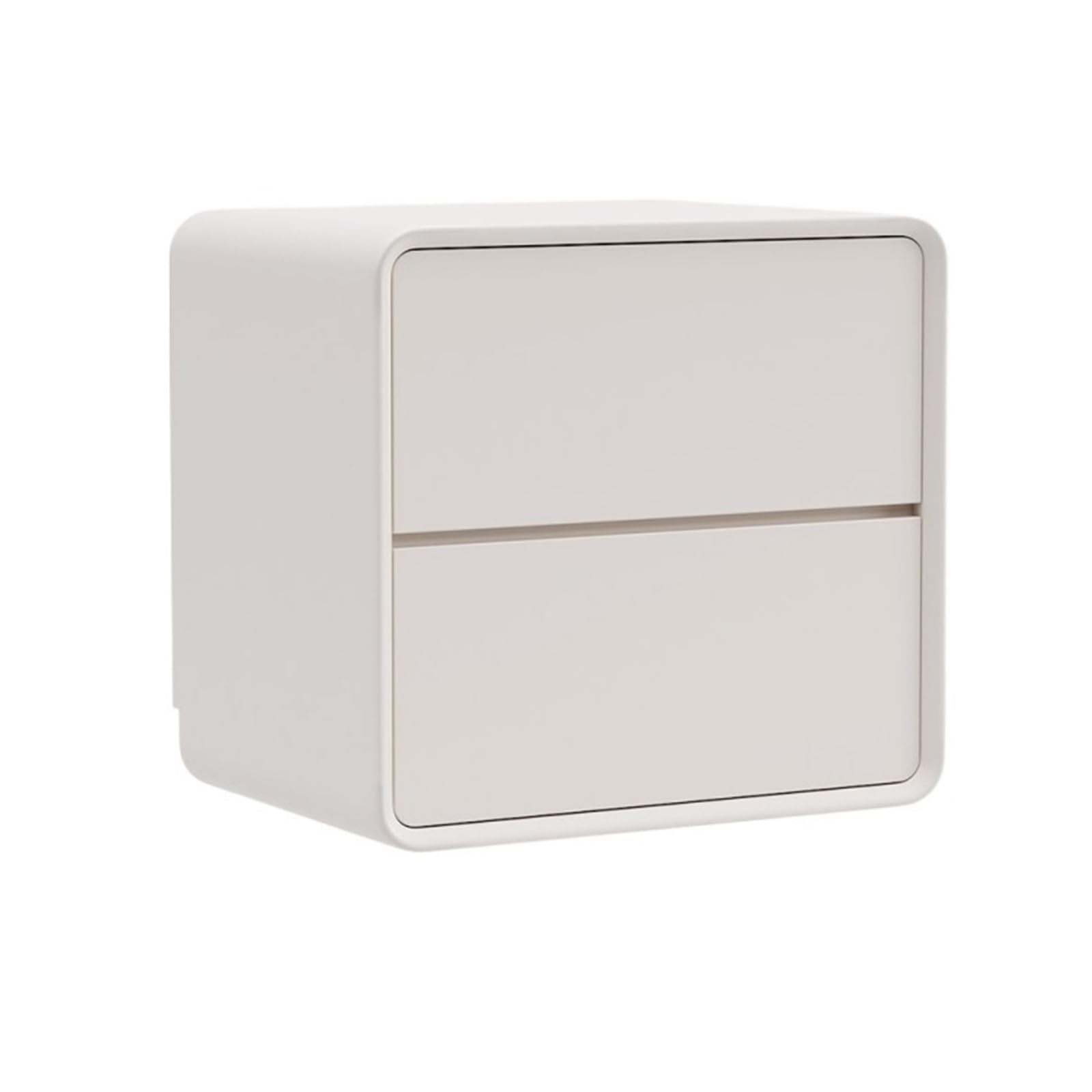 HLHLOP777 Nightstand Wooden Lacquered Nightstand With Hidden Handles And Two Small Drawers Bedroom Furniture(White,Small)