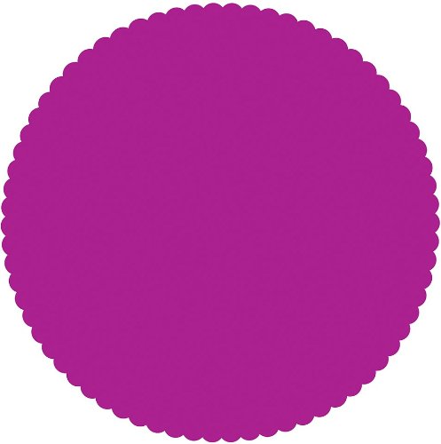 Pack de 8 manteles individuales redondos de color ciruela brillante con borde festoneado