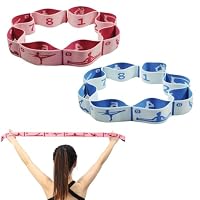 Bande D’étirement à 10 Boucles – Coton Poly, 115 Cm, Pour Pilates, Yoga, Kiné, Danse – Améliore Souplesse