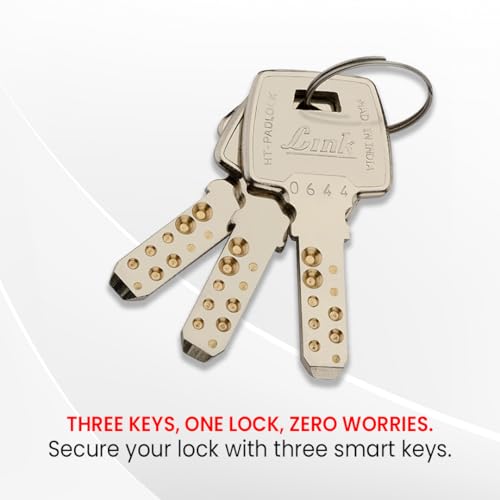 Image of Link Hi-Tech Square 60mm Brass Lock | Brass Body | Hardened Shackle | Double Locking Padlock (Gold)