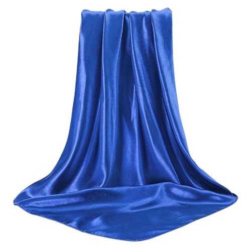 Générique 2026 Grand foulard carré en satin, foulard en soie, bandeau de cheveux carré, grand foulard, couvre-chef de sommeil pour femmes (Bleu, Taille...