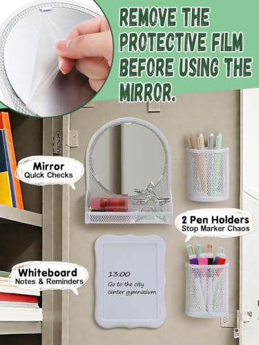 Image of 12Pcs Metal Magnetic Locker Accessories Decor for Girls /Boys, White
