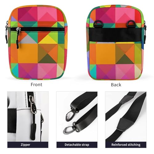 Satchel Tote Bag Messenger Bag Square Color Pattern Printed Mini Sling Bag Purse Suitable for Work Travel3