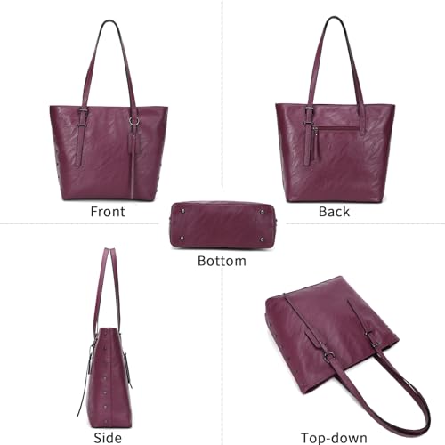 Image of KL928 Handbag for Women Tote Bag PU Leather Large Shoulder Bag Top Handle Satchel Purses 2Pcs Set