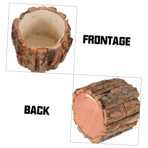Pots de fleurs bois écorce rustiques TOYANDONA conteneur intérieur extérieur - 4