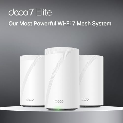 Image of TP-Link Deco 7 Elite BE95 Quad-Band WiFi 7 BE33000 Whole Home Mesh System - 16-Stream, 2x 10G + 2x 2.5G Ports Wired Backhaul, 12 x High-Gain Antennas, VPN, AI-Roaming, 4x4 MU-MIMO, HomeShield (3-Pack)