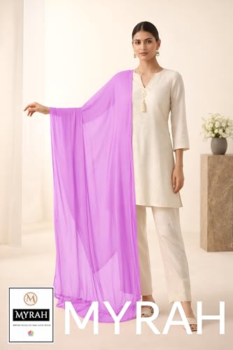 Image of MYRAH Chiffon Solid Casual Daily Use Dupatta For Women's & Girls Length - 2.50 Meter