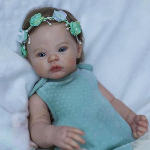Zero pam Reborn Baby Vollsilikon Lebensecht, Silikon Baby Mädchen-45CM Lebensechte Babypuppen Puppe Echt Reborn Puppen Lebensecht Silikon Babys Echt Aussehende