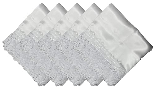 5pc 26'' lap scarf silk feeling fabric lap scarves with lace trims lap handkerchief lap covers lap skirts for women in church