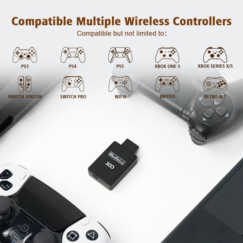 Image of BITFUNX BlueRetro 3DO Wireless Controller Adapter - Supports Firmware Upgrade, Dual-Mode BT, Keymap Configuration, Compatible with PS3 /PS4 /PS5,Xbox One S,Series X /S,Switch Pro Bluetooth Controllers