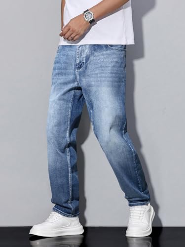 JMIERR Jeans Herren Baggy Baumwolle Weite Jeans Hose Herren Stretch Vintage Loose Fit - Bequeme Streetwear Freizeithosen – Bild 5