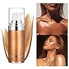 Glitter Body Makeup Shimmer Liquid Bronzer Waterproof Face Highlighter Makeup Blush Illuminator Glow for Face Women Body Glitter Lotion Cosmetics(#3 Bronze Gold)