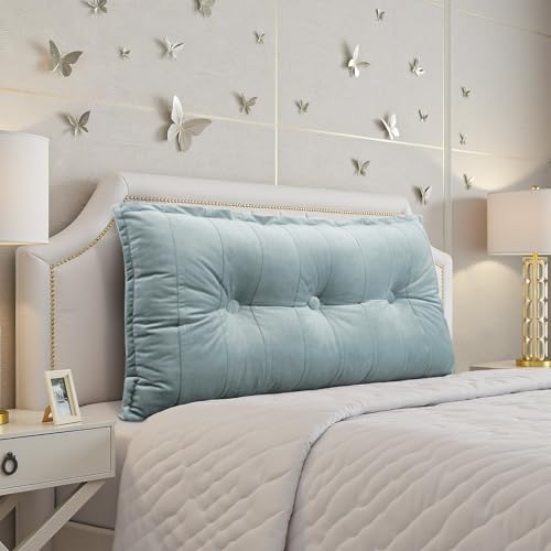 strusery Oreiller Traversin en Velours Appui-tête Coussin de Dossier – Grand Coussin de Soutien pour Méridienne Canapé-lit et Oreiller de Lecture (Gris,...