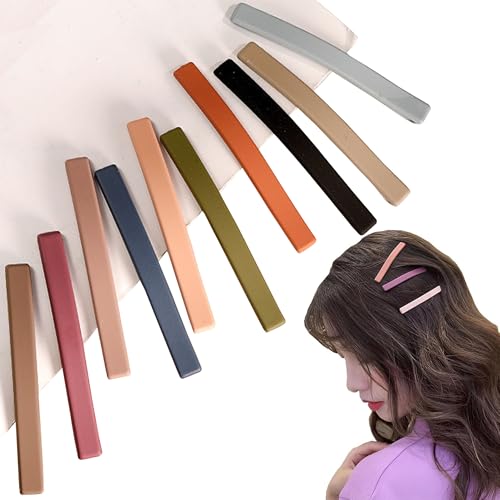 MZSX10 PCS Pinza Para el Cabello, Horquillas para Niñas y Mujeres, horquilla de metal, duradera,Diez colores(6.7cm*0.7cm)