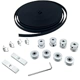 ANQUORA GT2 Timing Belt 6mm Width 5m + 4pcs 20 Teeth 5mm Bore Timing Belt Pulley +...