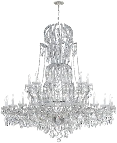 Crystorama 4460-CH-CL-MWP Crystal 36 Light Chandeliers from Maria Theresa collection in Chrome, Pol. Nckl.finish,