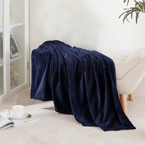 Image of Amazing Super Soft Double Bed Woollen Quilt Cover, 310TC Warm Duvet Cover, Woolen Duvet Cover /Rajai Cover /Blanket Cover /Quilt Cover King Size=90x100 Inches, Winter Blanket Cover (Navy Blue)