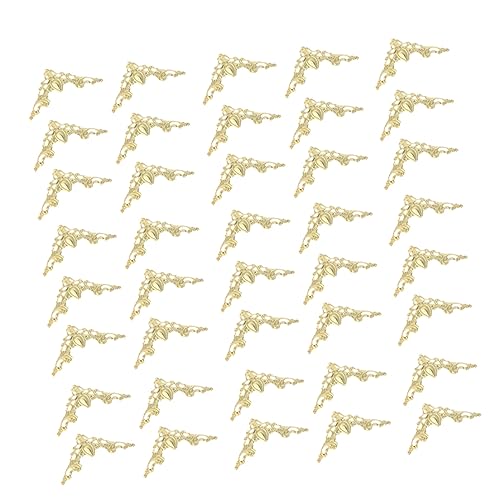 Angoily 50pcs Scrapbook Corner Protector Album Corner Decorative Cover Metal Corner Protector Book Corner Cover Golden