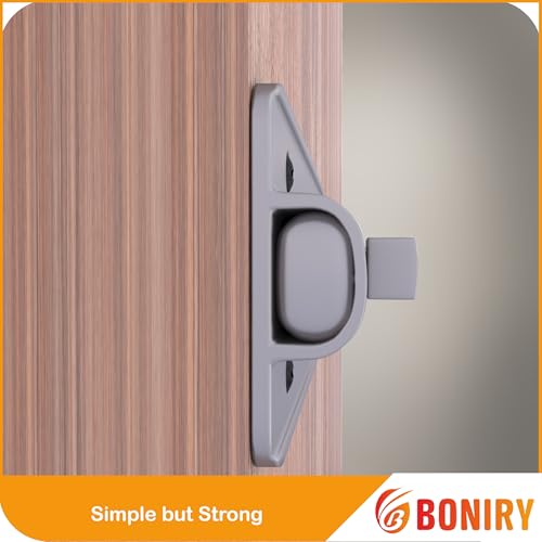 Image of Boniry Premium Heavy Duty Door Latch | Door Stopper Lock | Main Door High Security and Home and Office Doors for Wooden and PVC Door Latch (2, Satin Black)